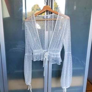 TIGER MIST SHEER POLKA DOT BLOUSE